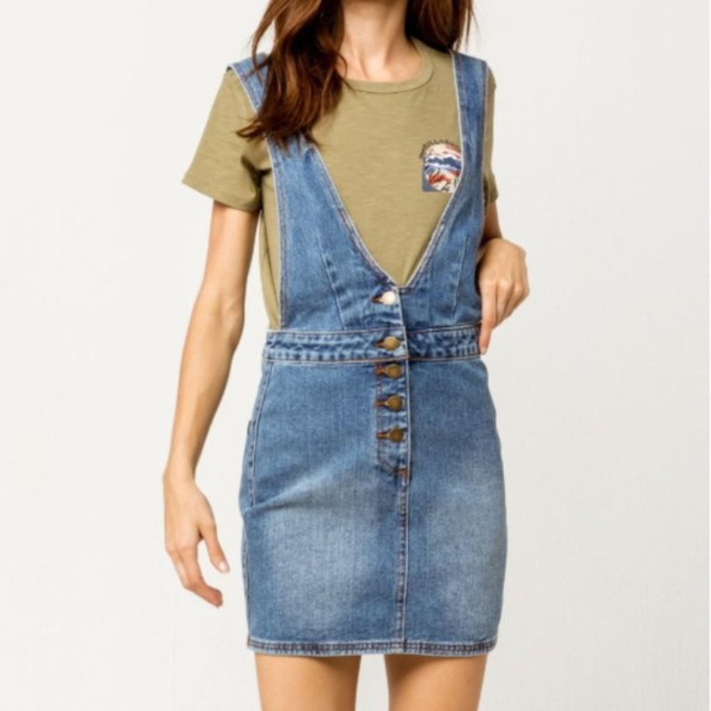 BILLABONG 90s Grunge Style Denim Indigo Overall Dress S